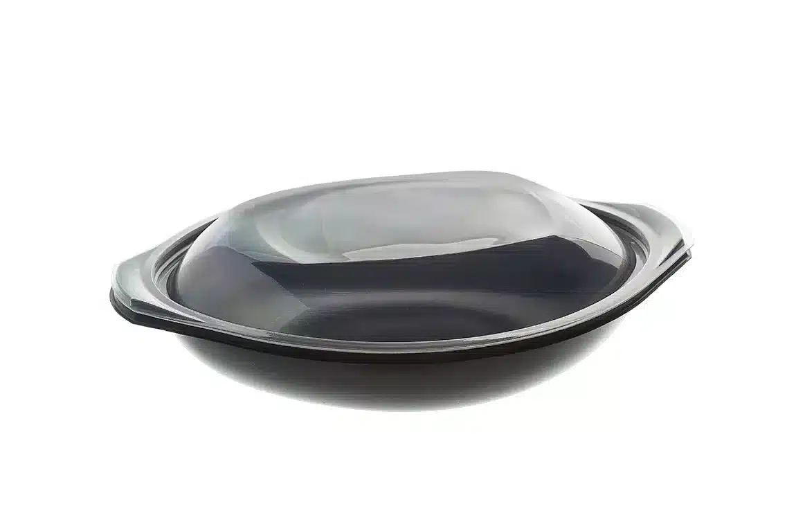 Envase Negro PP Wok Con Tapa PP 900cc