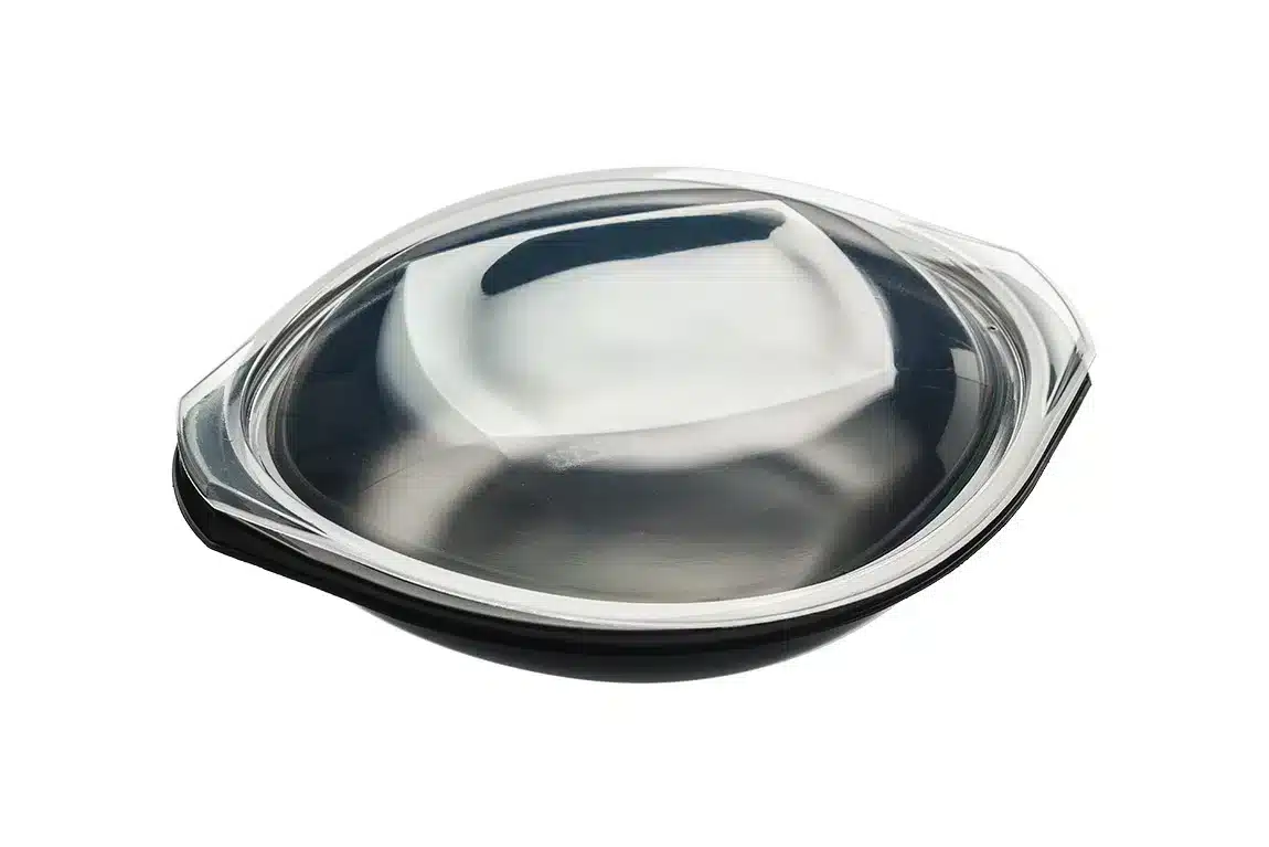 Envase Negro PP Wok Con Tapa PP 900cc