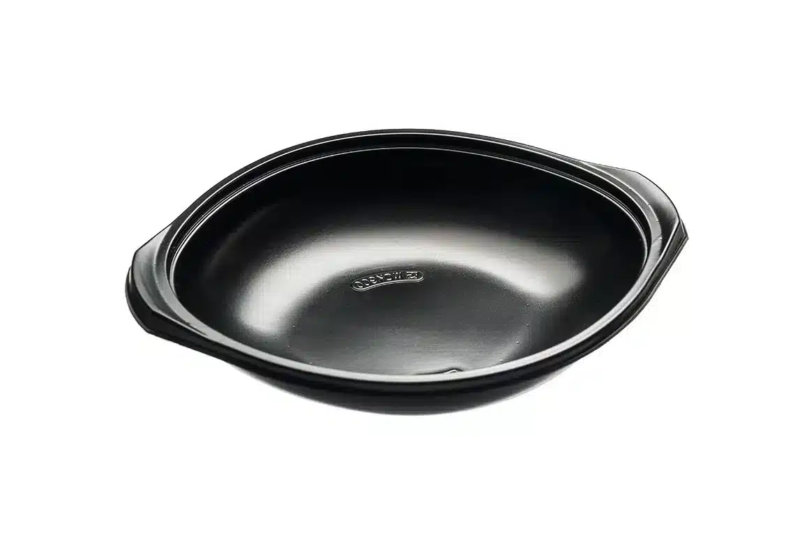 Envase Negro PP Wok Con Tapa PP 900cc
